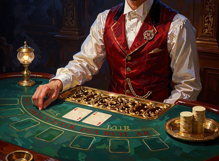 St&oacute;ł do baccarata z kartami i żetonami prowadzony przez krupiera w live casino WestAce